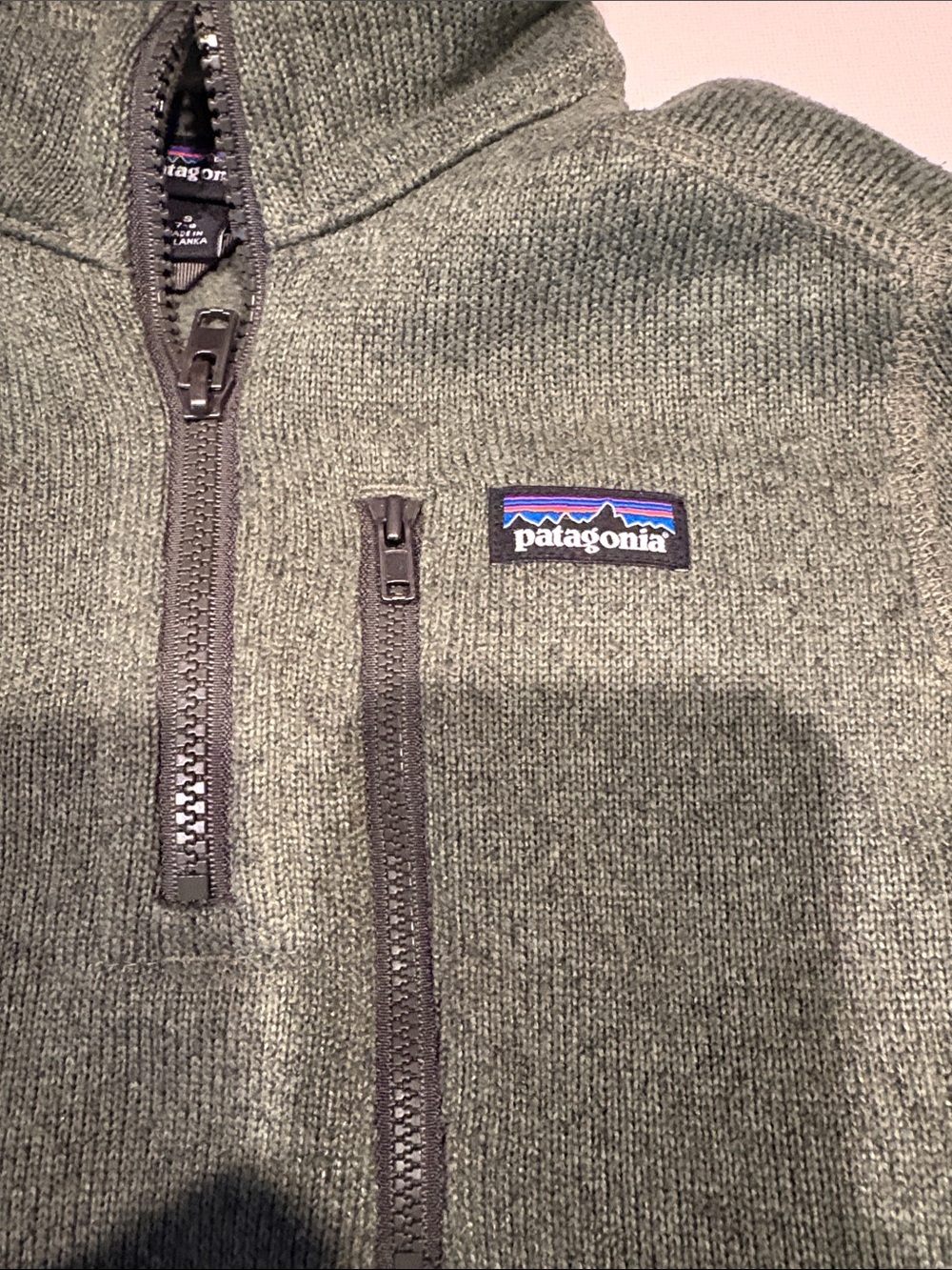 Patagonia Boys Better Sweater  Green Half-Zip Fleece Pullover Size 7-8 Like New - Picture 3 of 6
